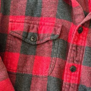 Madewell 100% Cotton Red Buffalo Plaid Flannel Button-Up Shirt Size Large